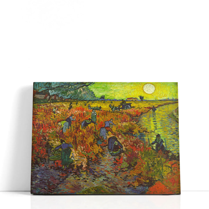 Red vineyard paintings on canvas with rustic detail