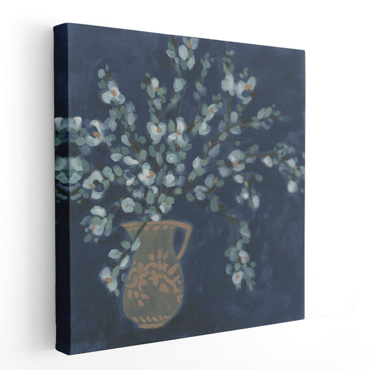 Midnight Indigo Blooms II - Canvas Print Wall Art