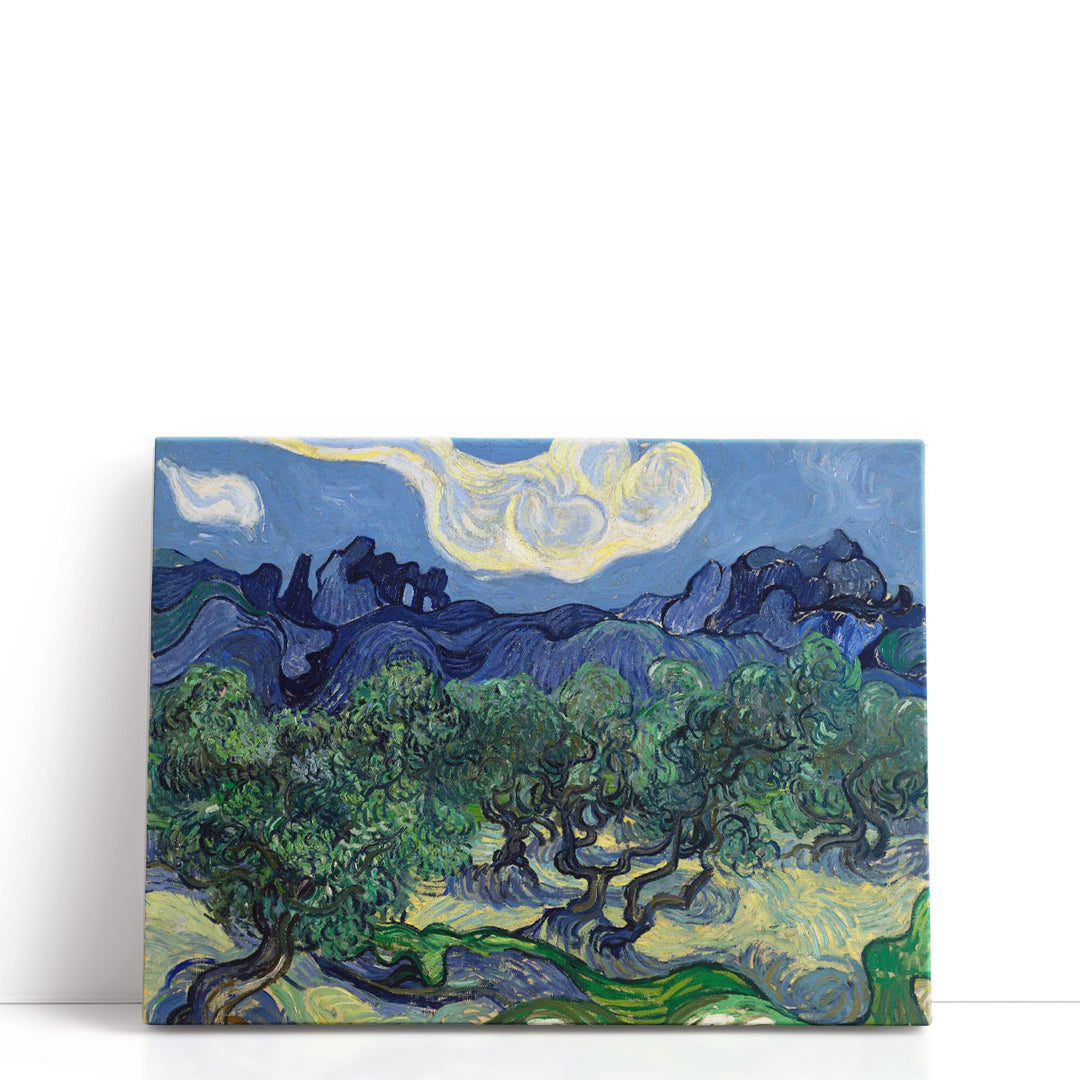 Olive tree canvas art with soft green tones