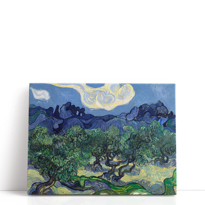 Olive tree canvas art with soft green tones