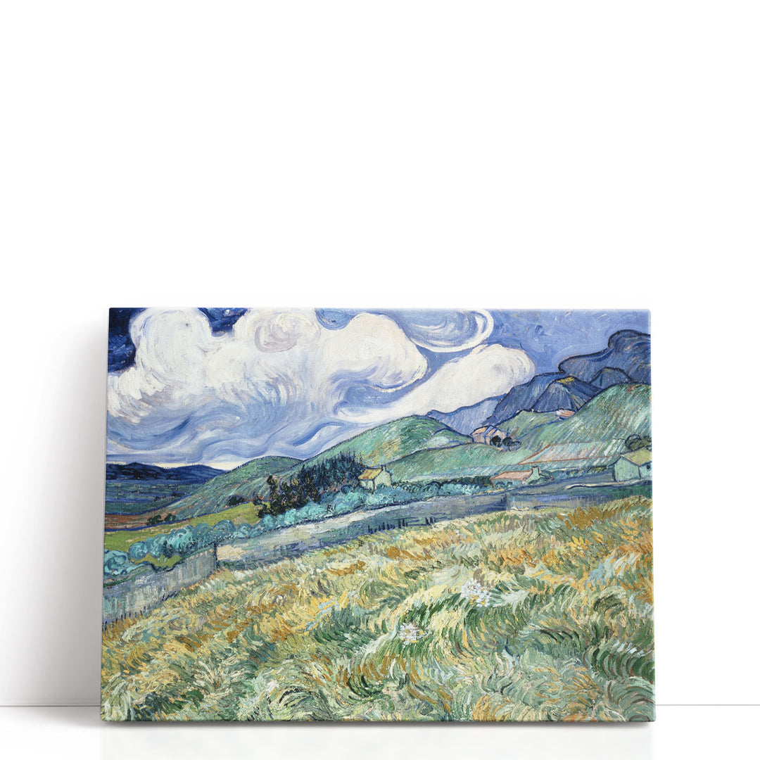 Scenic landscape art prints in soft green and blue