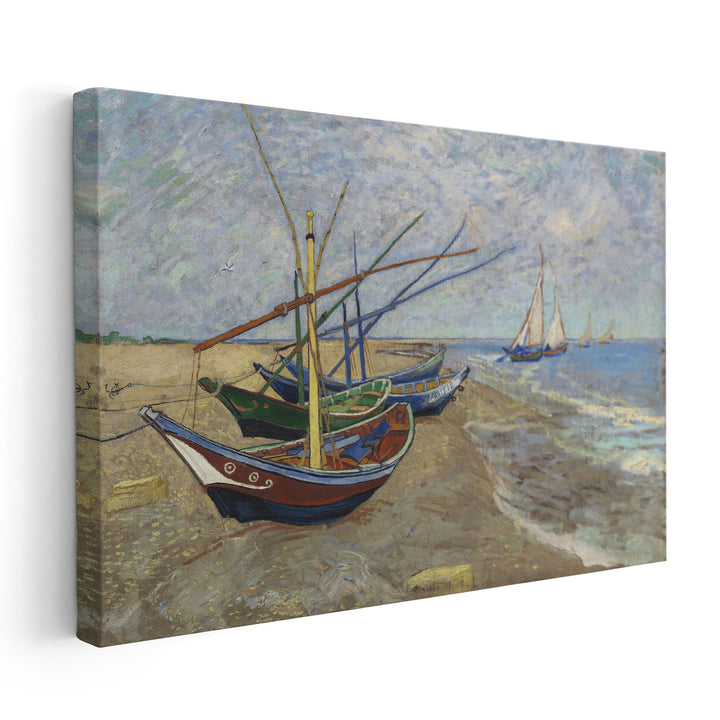Fishing Boats on the Beach at Saintes-Maries, 1888 - Canvas Print Wall Art