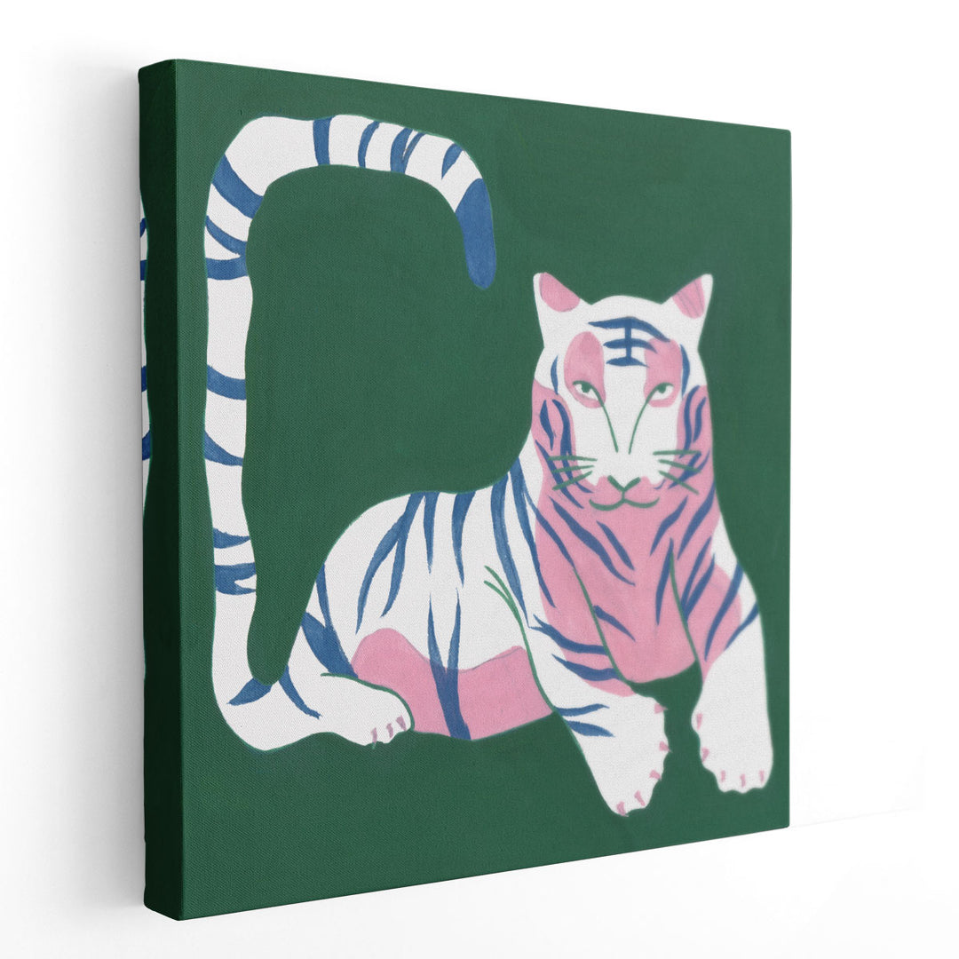 Graphic White Tiger II - Canvas Print Wall Art