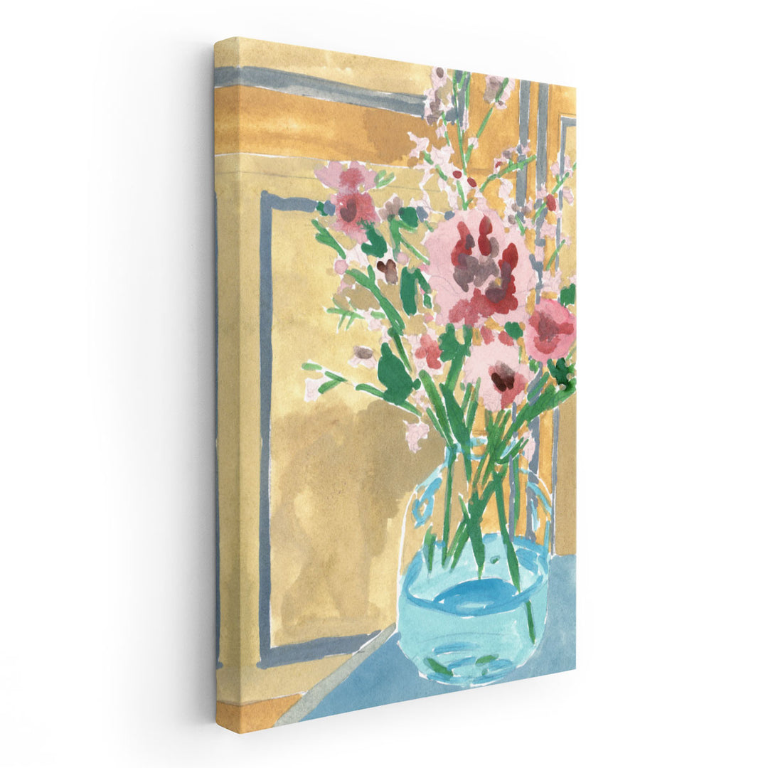 Flowers In Bottle I - Canvas Print Wall Art