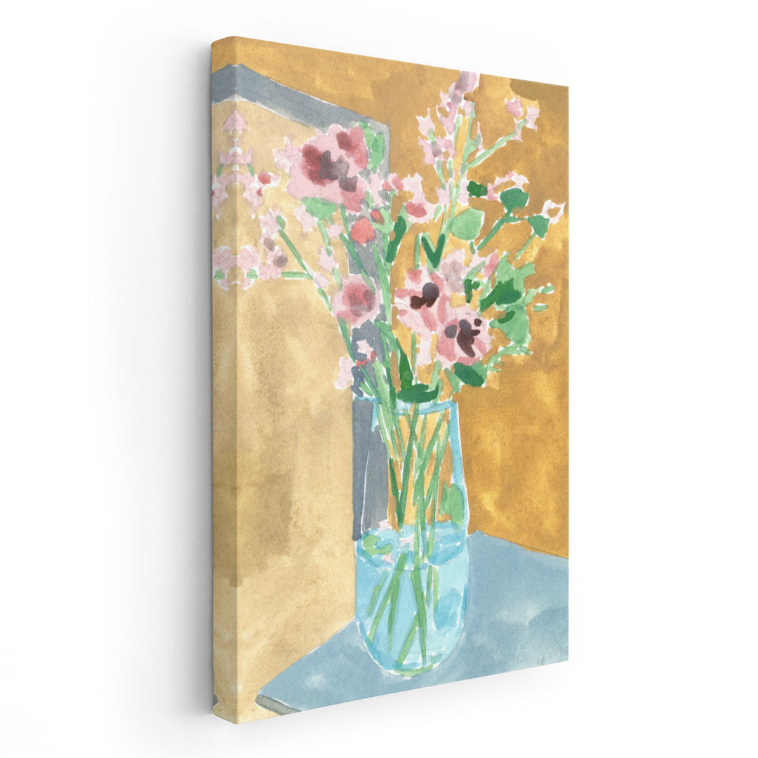 Flowers In Bottle II - Canvas Print Wall Art