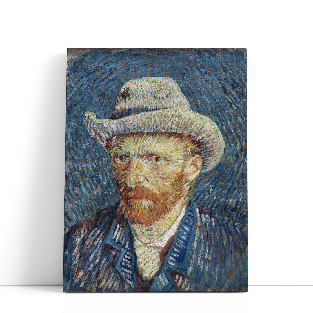 Vincent Van Gogh's Self-Portrait with Grey Felt Hat, 1887 - Canvas Print Wall Art