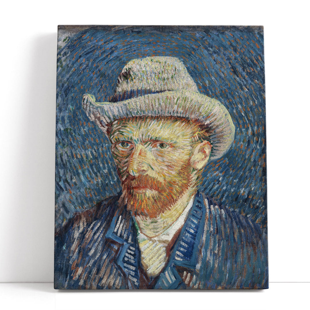 Vincent Van Gogh's Self-Portrait with Grey Felt Hat, 1887 - Canvas Print Wall Art