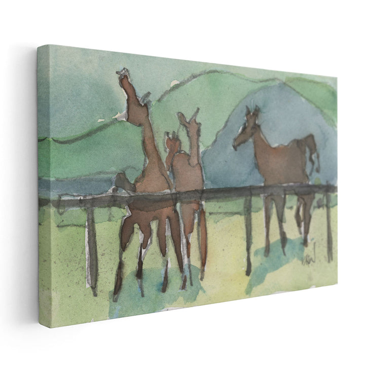 Horsin' Around I - Canvas Print Wall Art