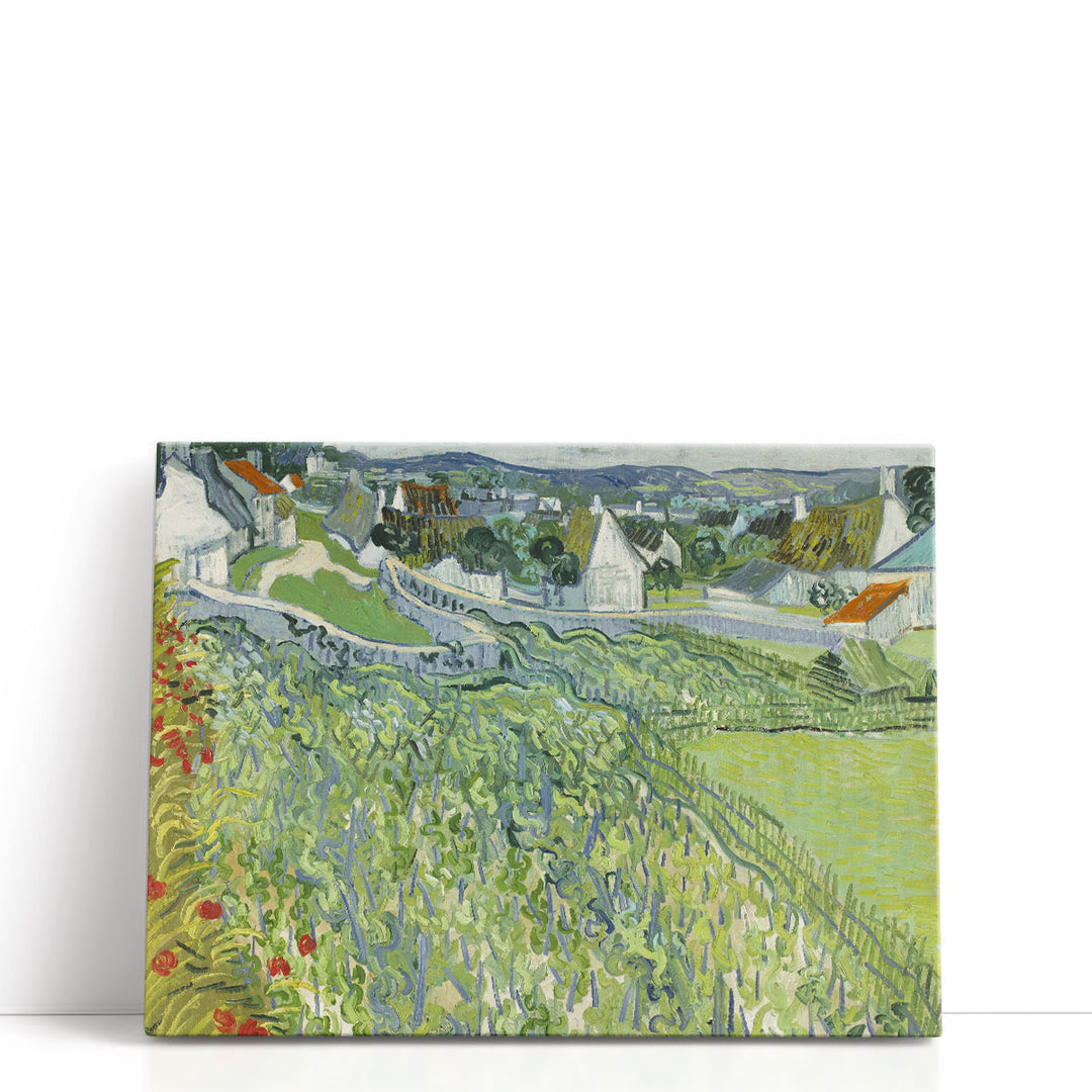 Green vineyard paintings on canvas with soft tones