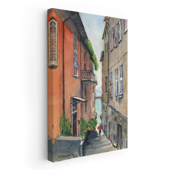 Street View Of Lake Como - Canvas Print Wall Art