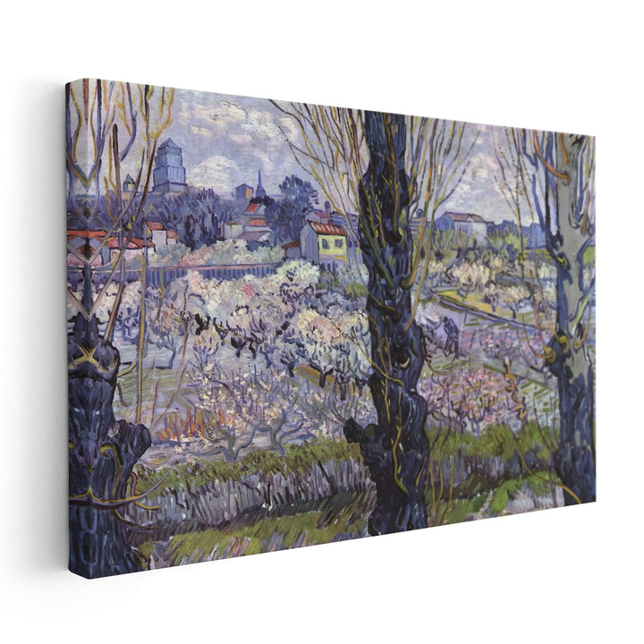 View of Arles, Flowering Orchards, 1889 - Canvas Print Wall Art