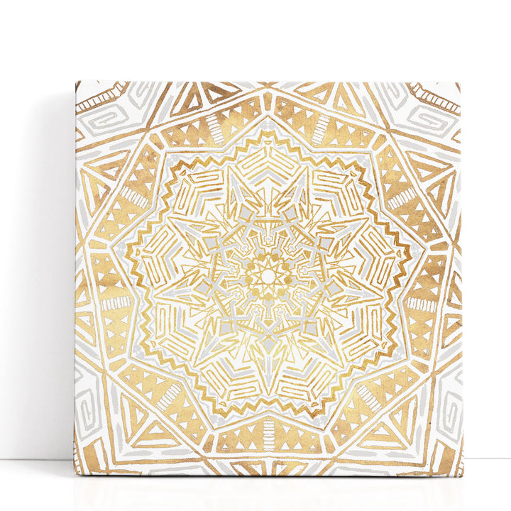 Gold Silver Mandala - Canvas Print Wall Art
