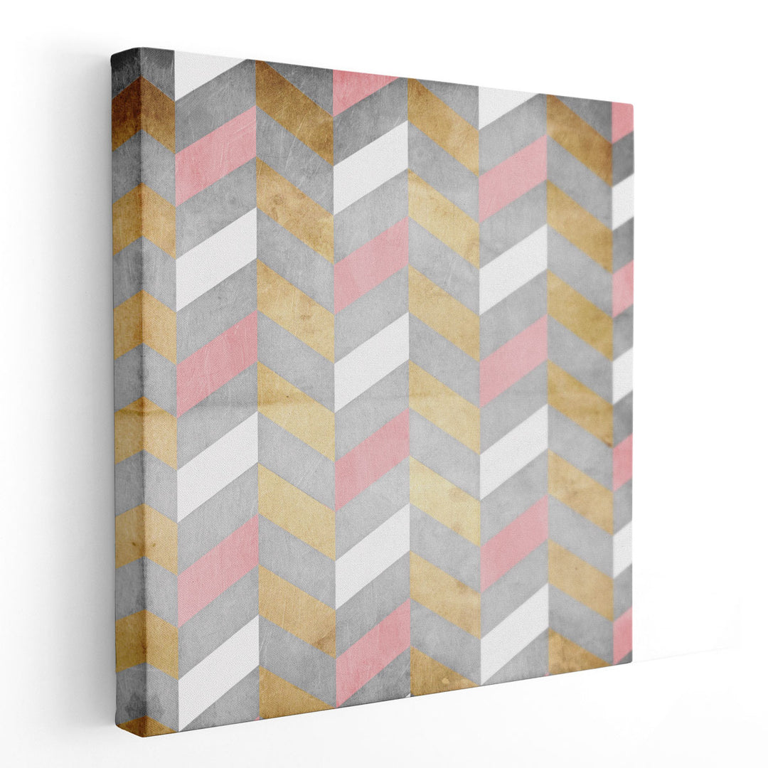 Gold Silver Pink Pattern - Canvas Print Wall Art