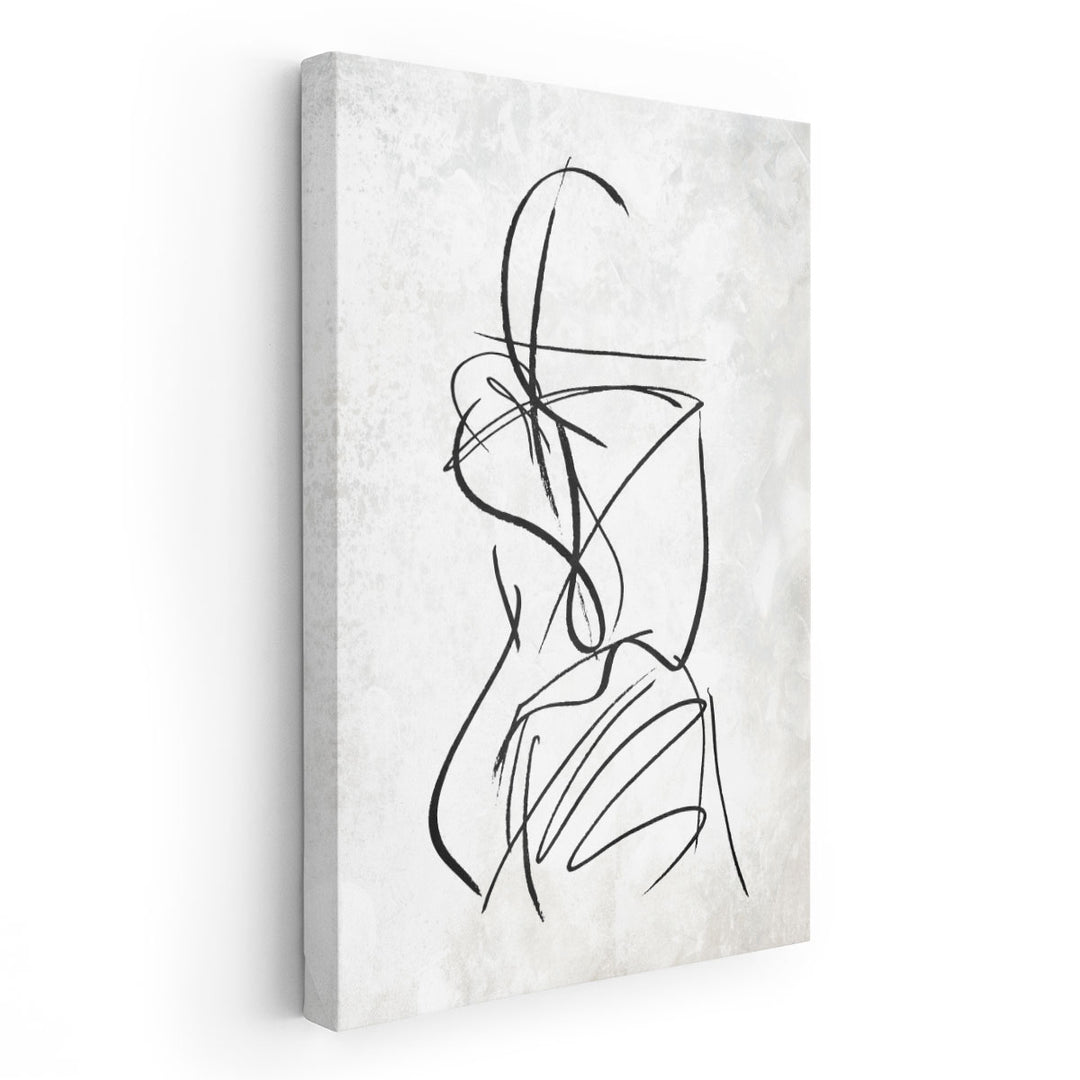 Inner Lines Black and White - Canvas Print Wall Art