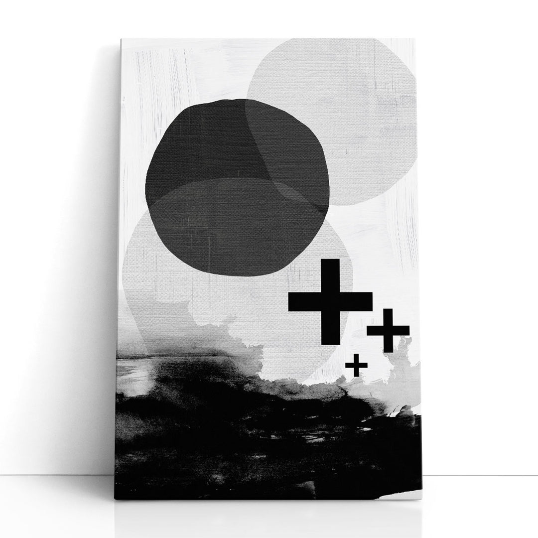 Black White Scandi Abstract - Canvas Print Wall Art