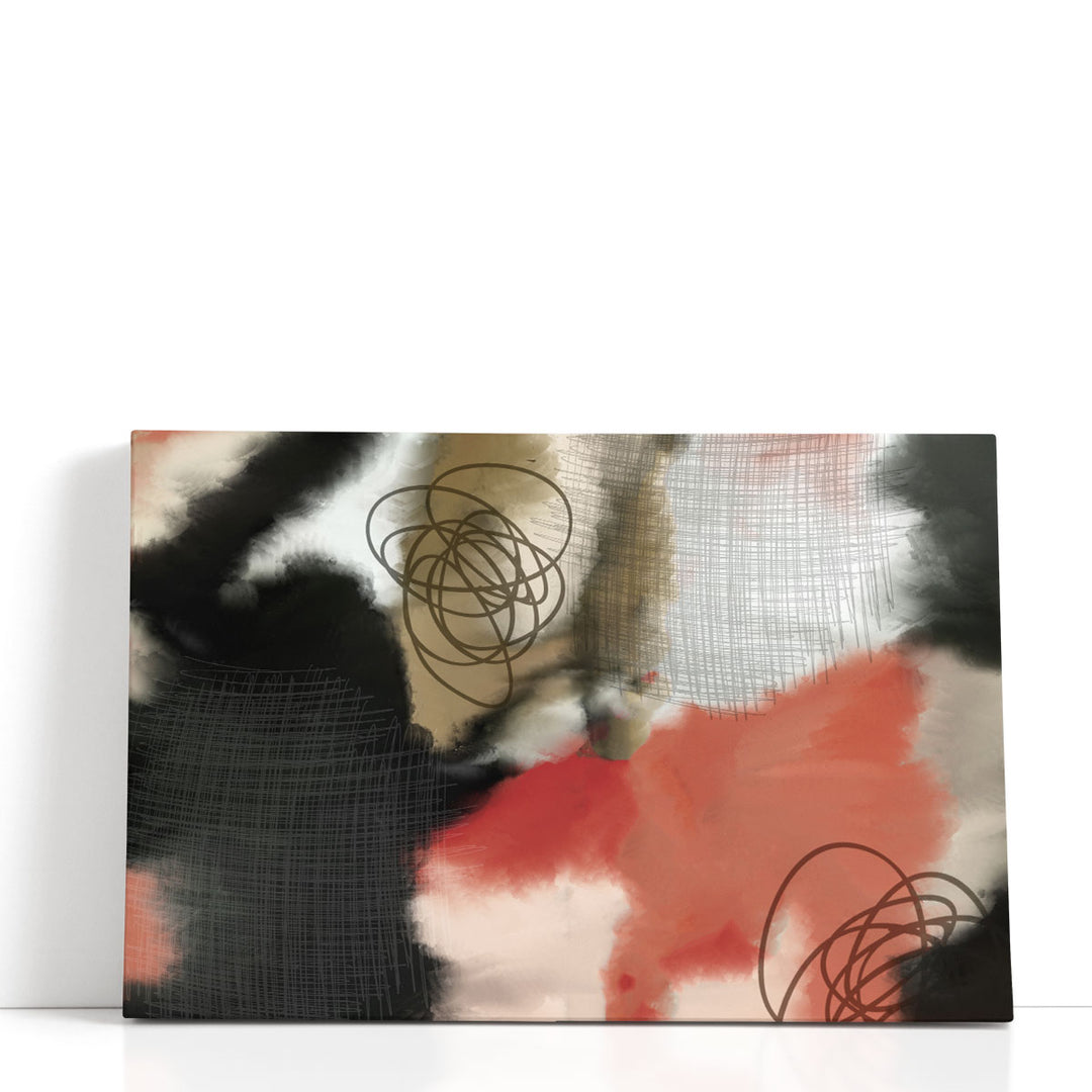 Abstract Canvas Painting with bold color bursts
