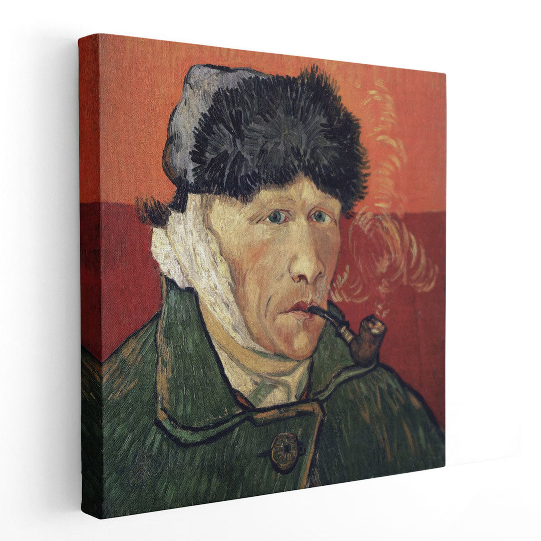 Self-Portrait with Bandaged Ear and Pipe, 1889 - Canvas Print Wall Art