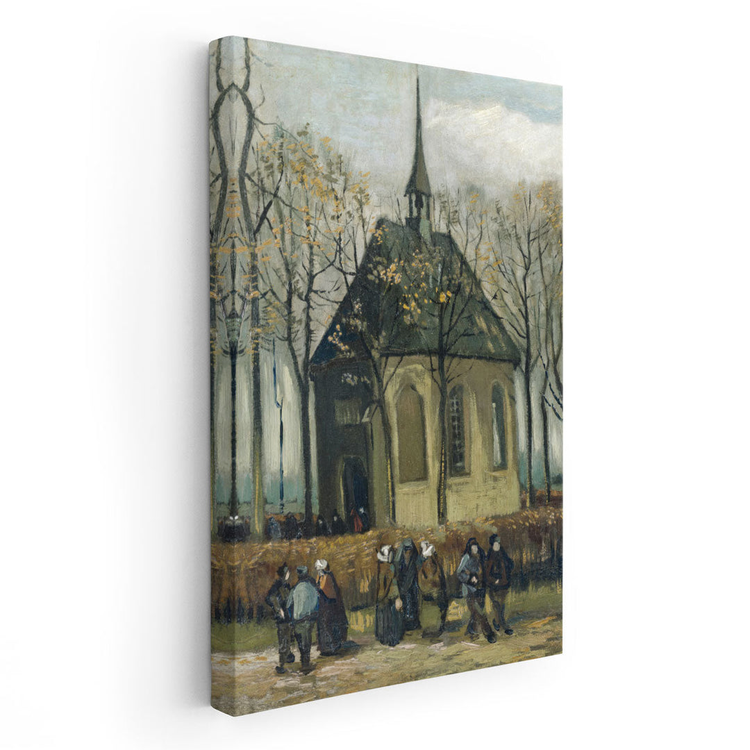 Congregation Leaving the Reformed Church in Nuenen, 1884 - Canvas Print Wall Art