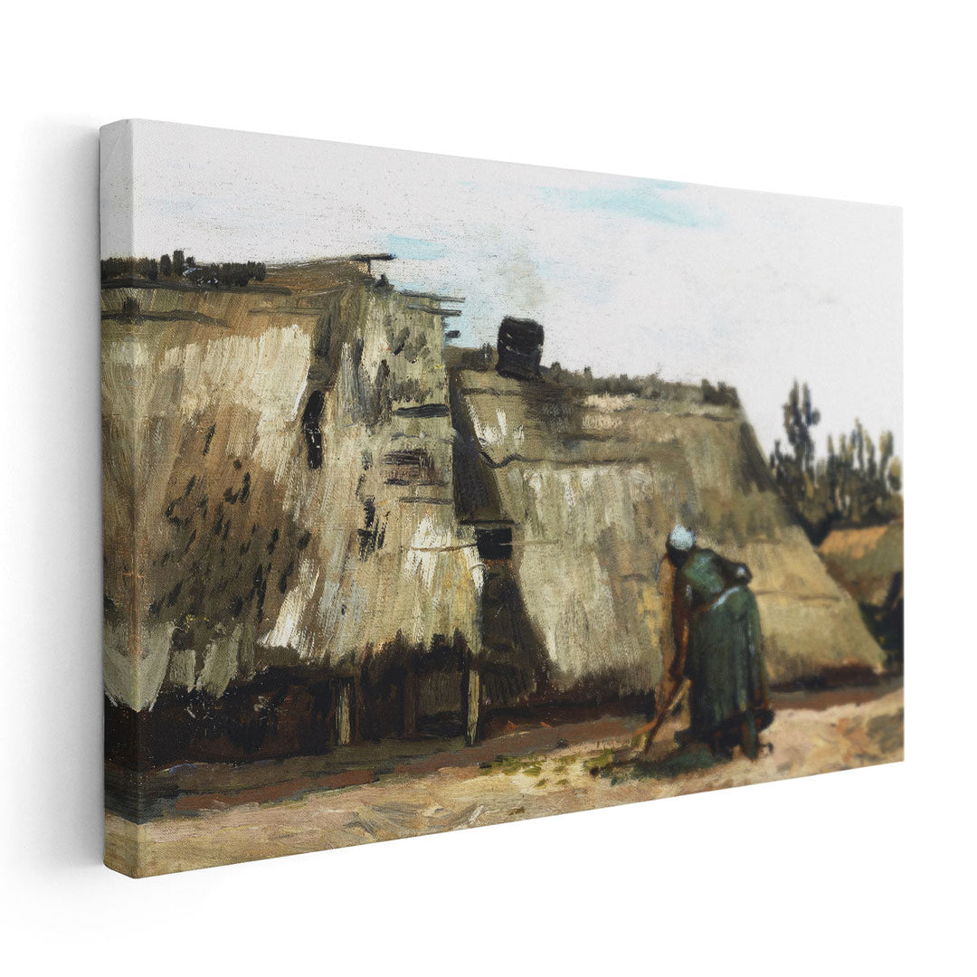 A Peasant Woman Digging in Front of Her Cottage, 1885 - Canvas Print Wall Art