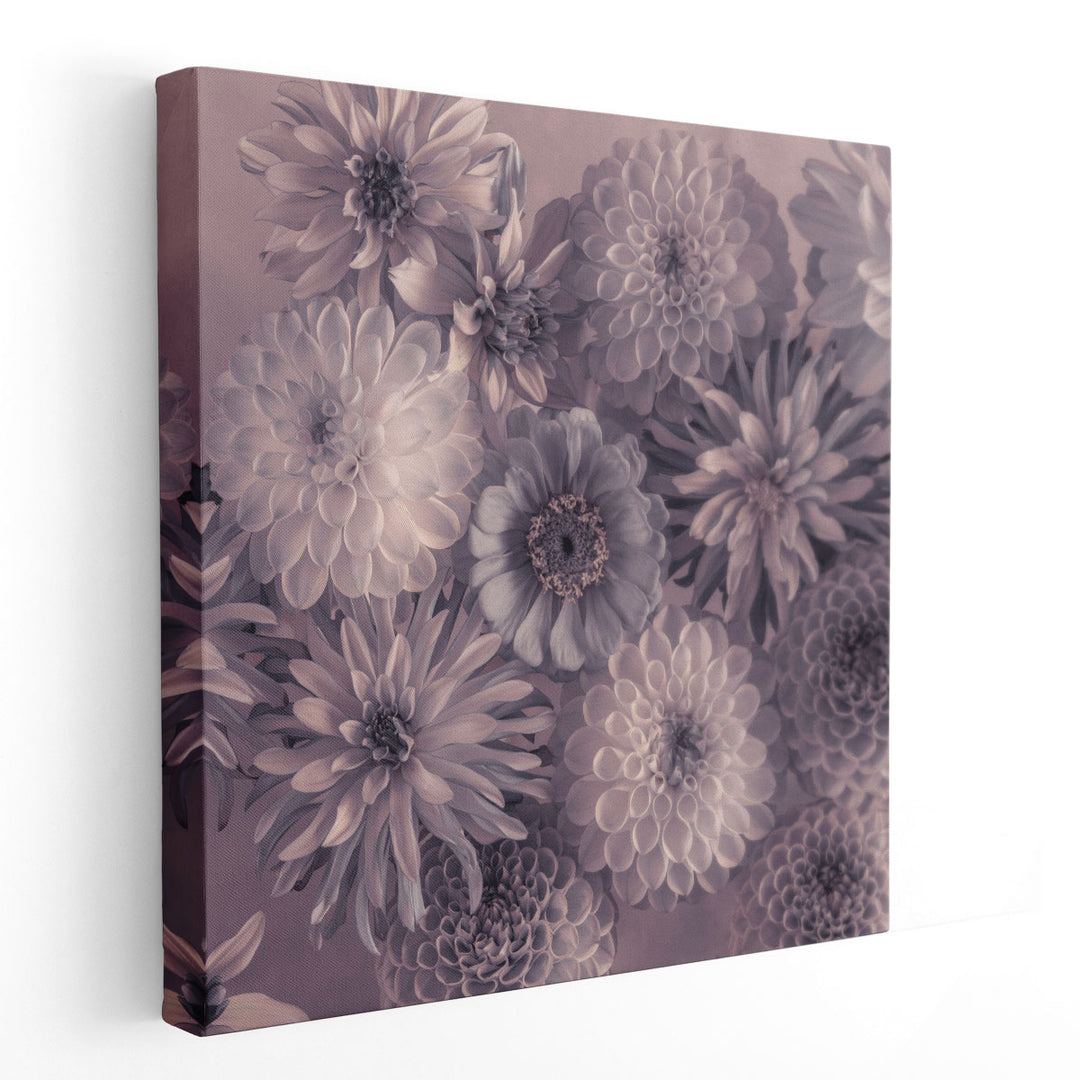 Full Frame of Mixed Flowers - Canvas Print Wall Art