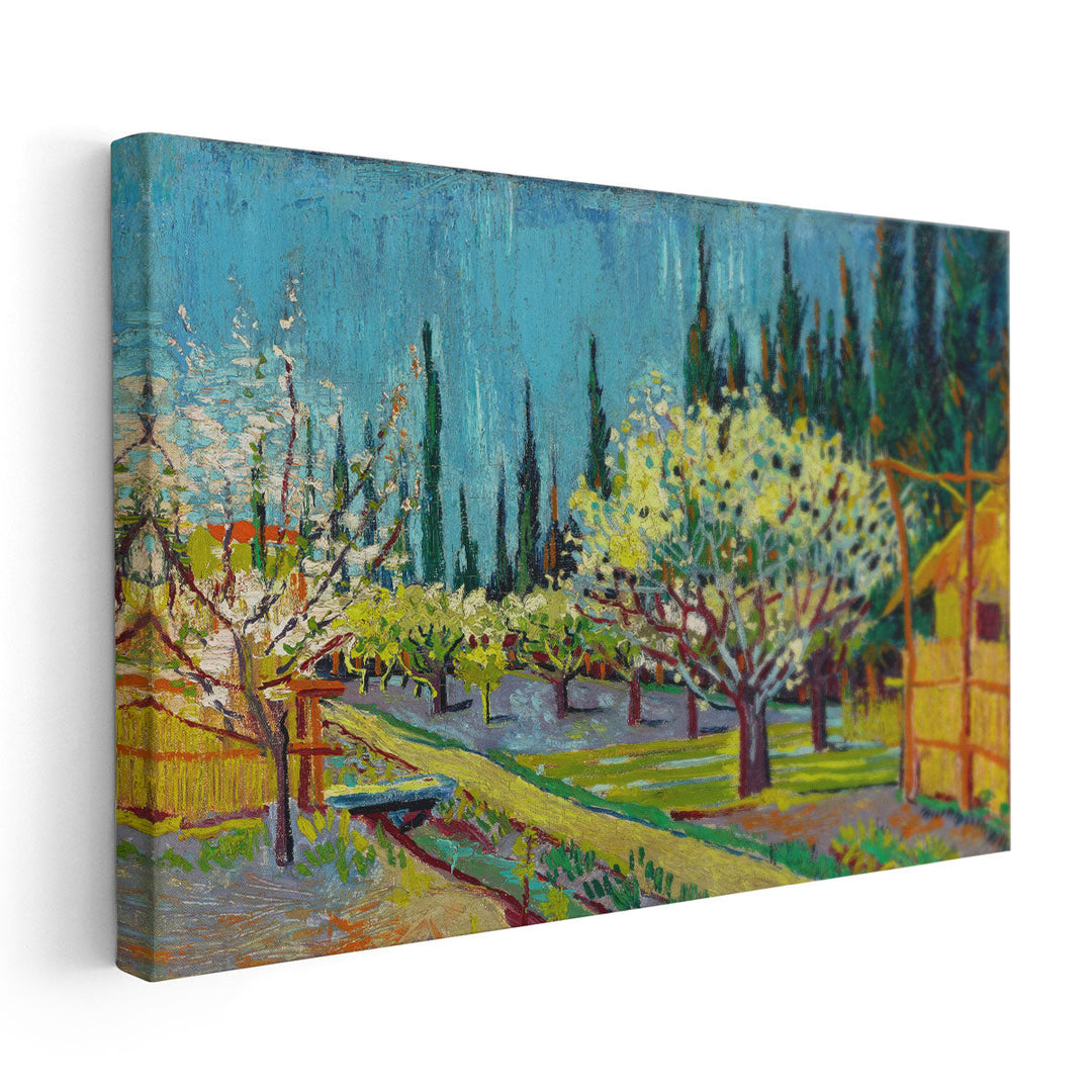 Orchard Bordered by Cypresses, 1888 - Canvas Print Wall Art