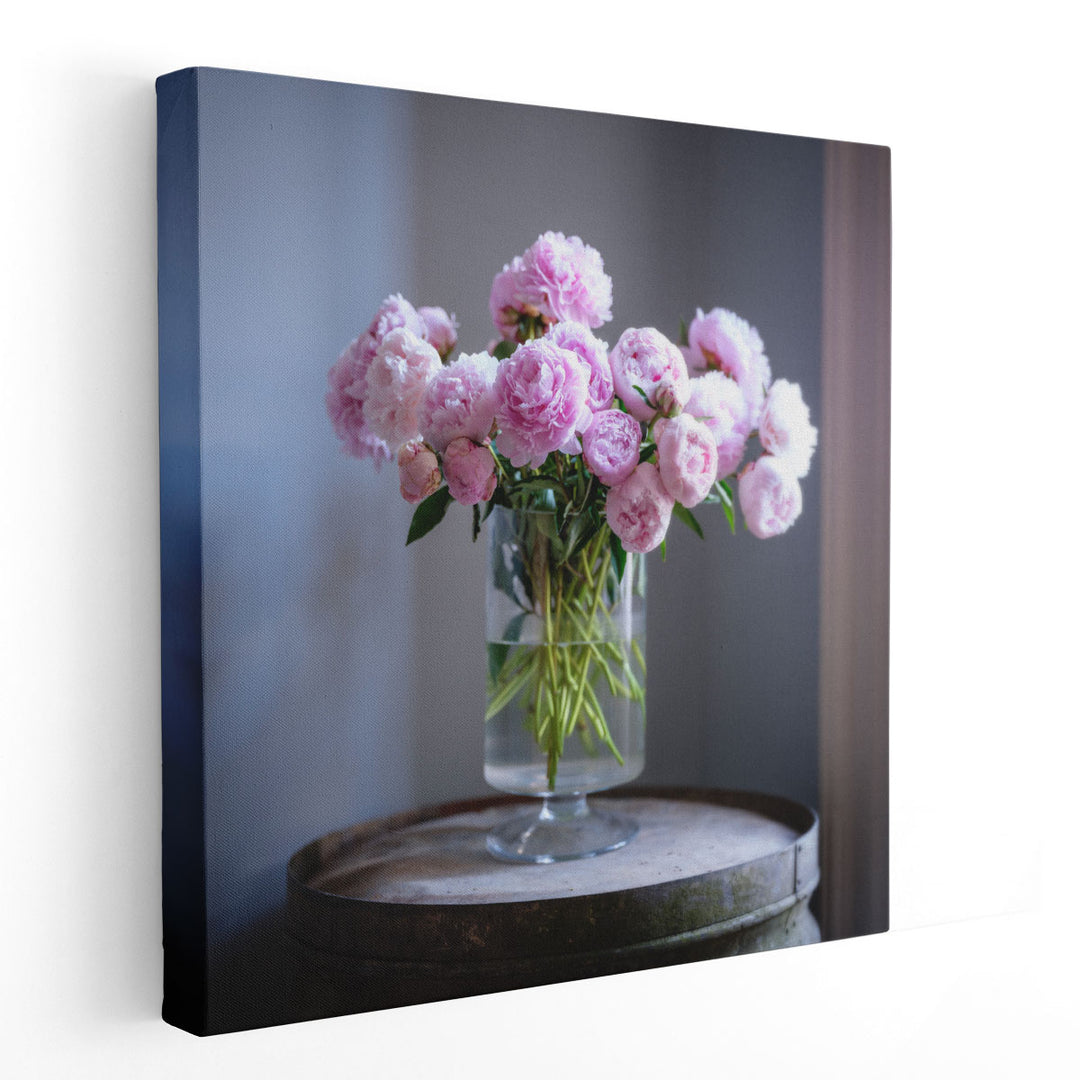 Peonies in Flower Vase - Canvas Print Wall Art