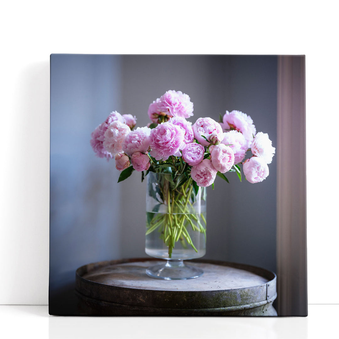 Peonies in Flower Vase - Canvas Print Wall Art