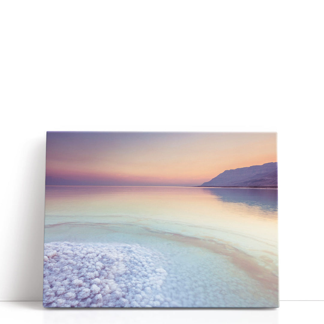 Dead Sea Shore At Dusk, Israel 1- Canvas Print Wall Art