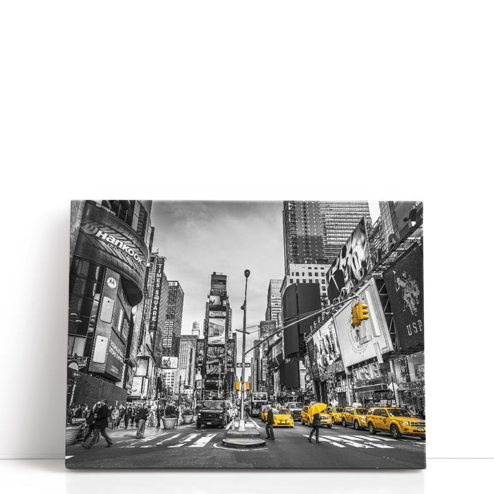 Traffic Signal On Broadway Times Square, Manhattan - Canvas Print Wall Art