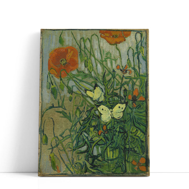 Butterflies and Poppies, 1890 - Canvas Print Wall Art