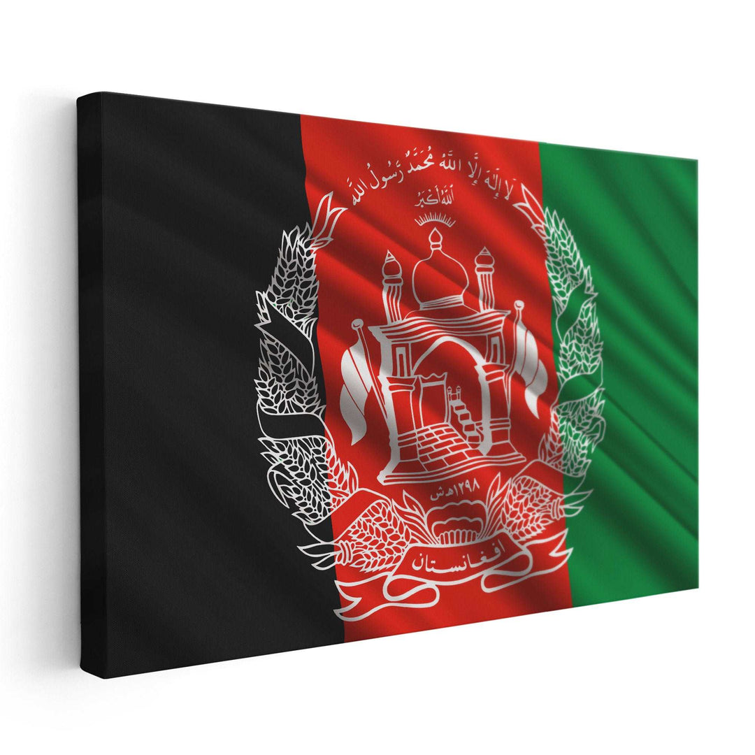 Afghanistan Flag Waving - Canvas Print Wall Art