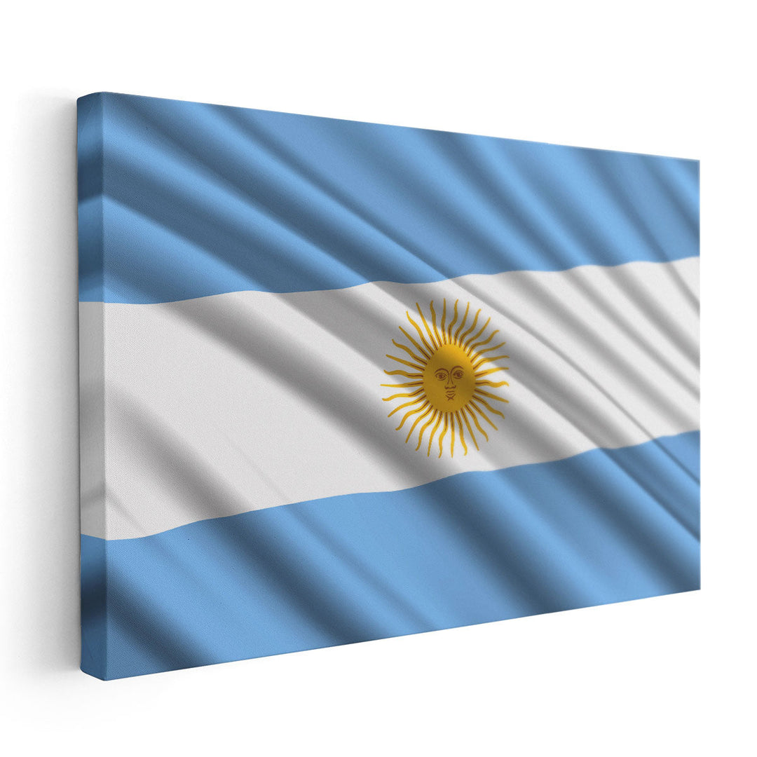 Argentina Flag Waving - Canvas Print Wall Art