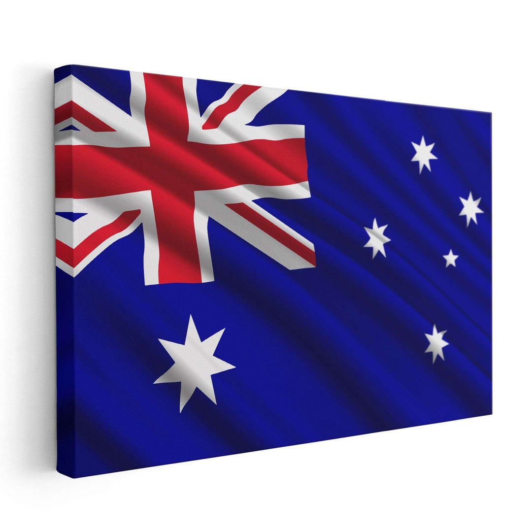 Australia Flag Waving - Canvas Print Wall Art