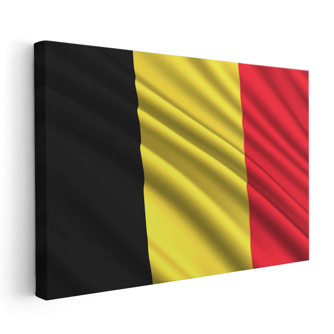 Belgium Flag Waving - Canvas Print Wall Art
