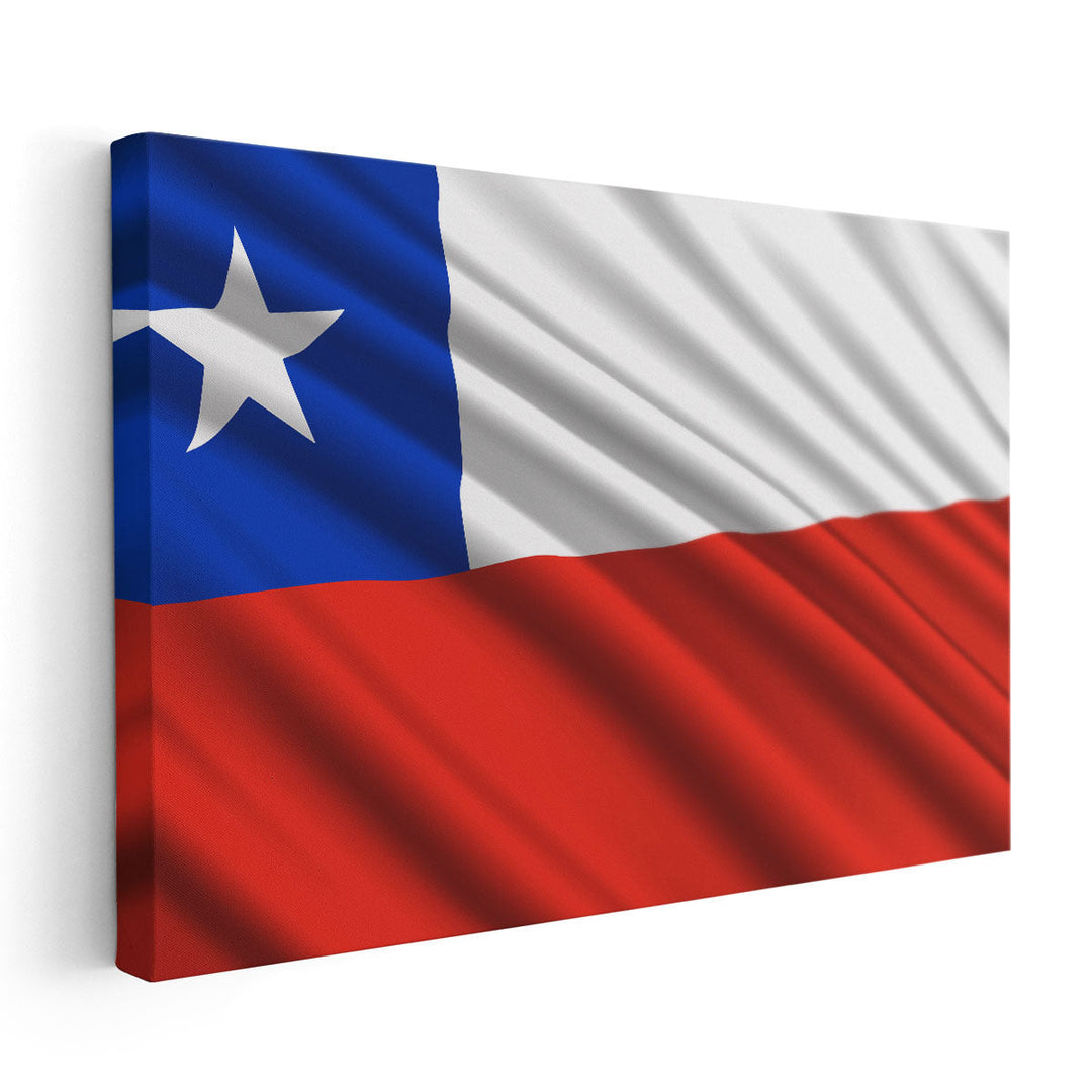 Chile Flag Waving - Canvas Print Wall Art