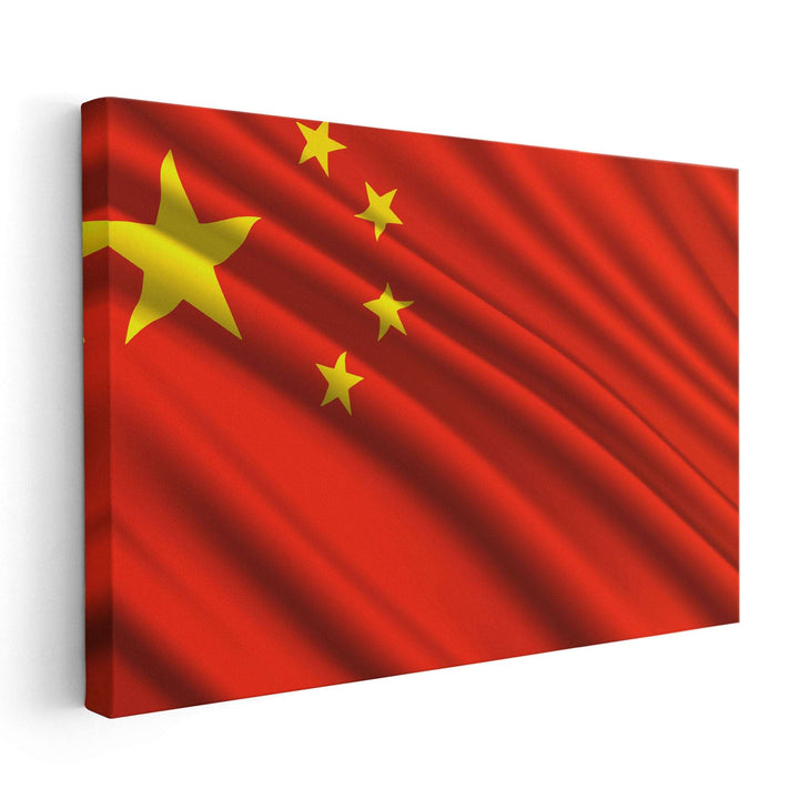 China Flag Waving - Canvas Print Wall Art