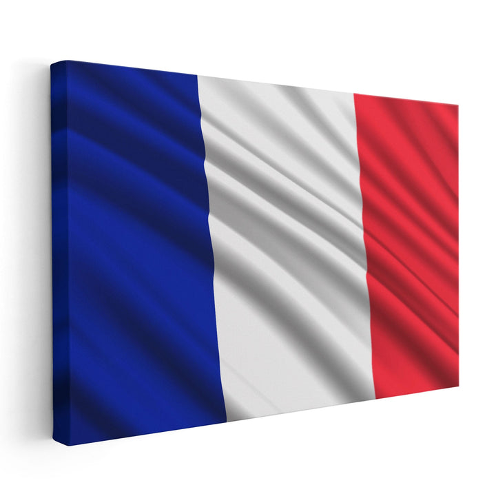 France Flag Waving - Canvas Print Wall Art