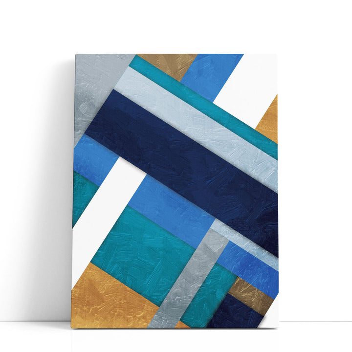 Stipe Overlay Blue - Canvas Print Wall Art