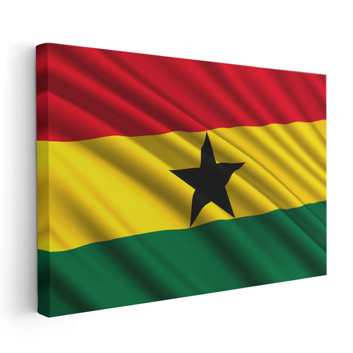 Ghana Flag Waving - Canvas Print Wall Art