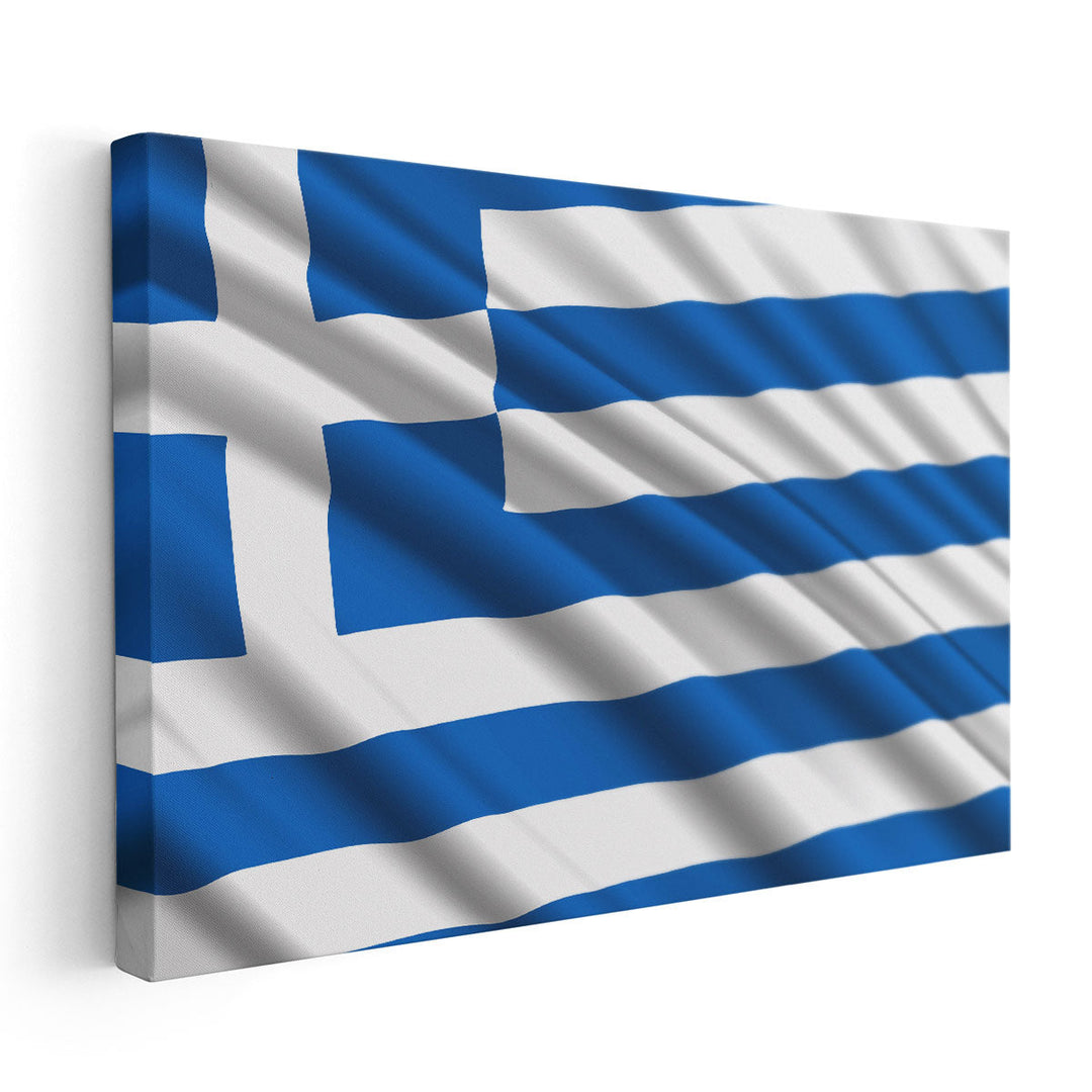 Greece Flag Waving - Canvas Print Wall Art