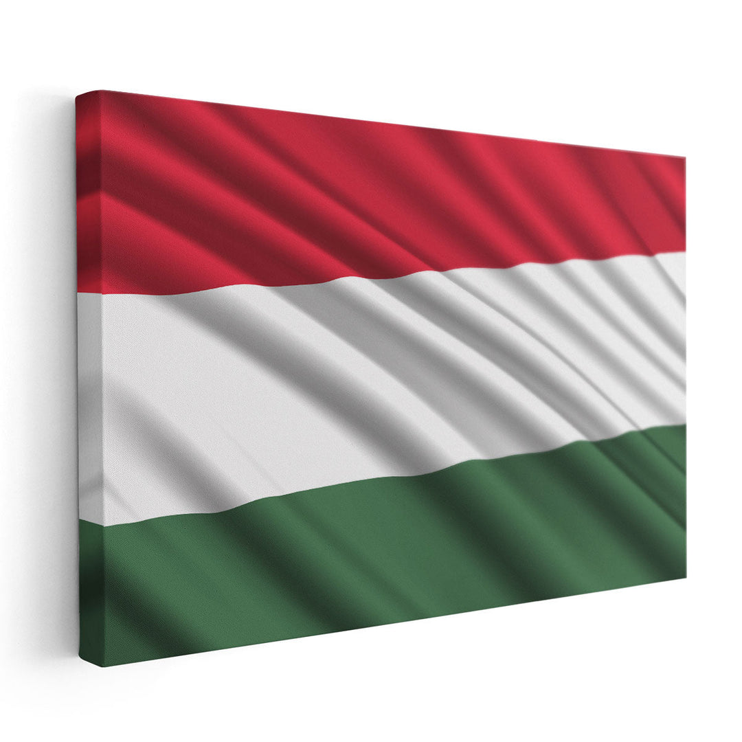 Hungary Flag Waving - Canvas Print Wall Art