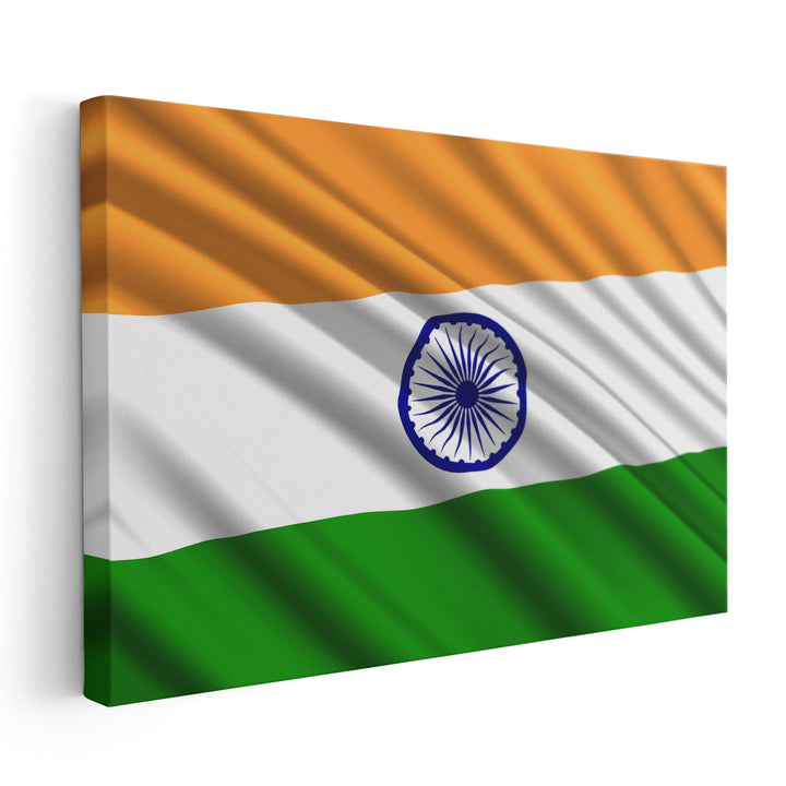 India Flag Waving - Canvas Print Wall Art