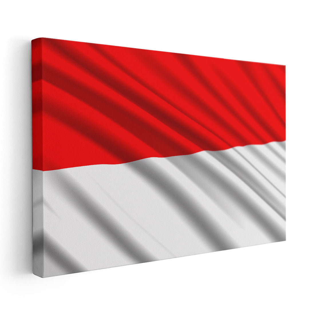 Indonesia Flag Waving - Canvas Print Wall Art