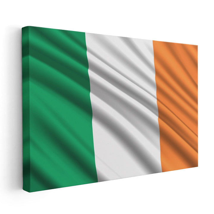Ireland Flag Waving - Canvas Print Wall Art