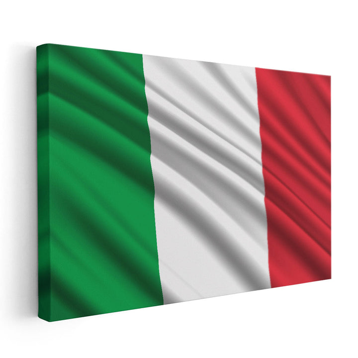 Italy Flag Waving - Canvas Print Wall Art