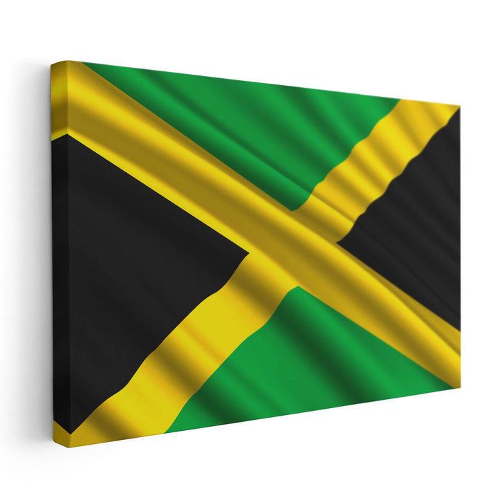 Jamaica Flag Waving - Canvas Print Wall Art