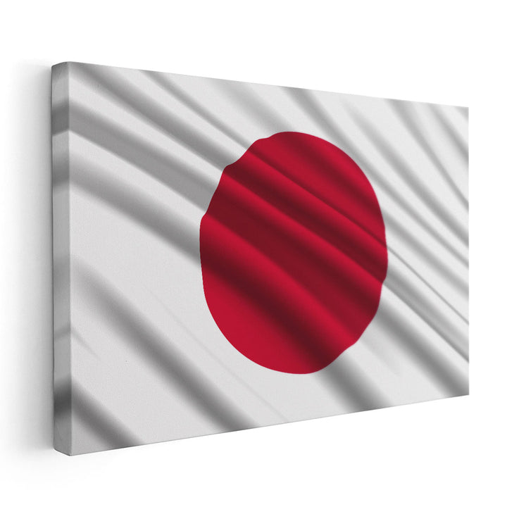 Japan Flag Waving - Canvas Print Wall Art