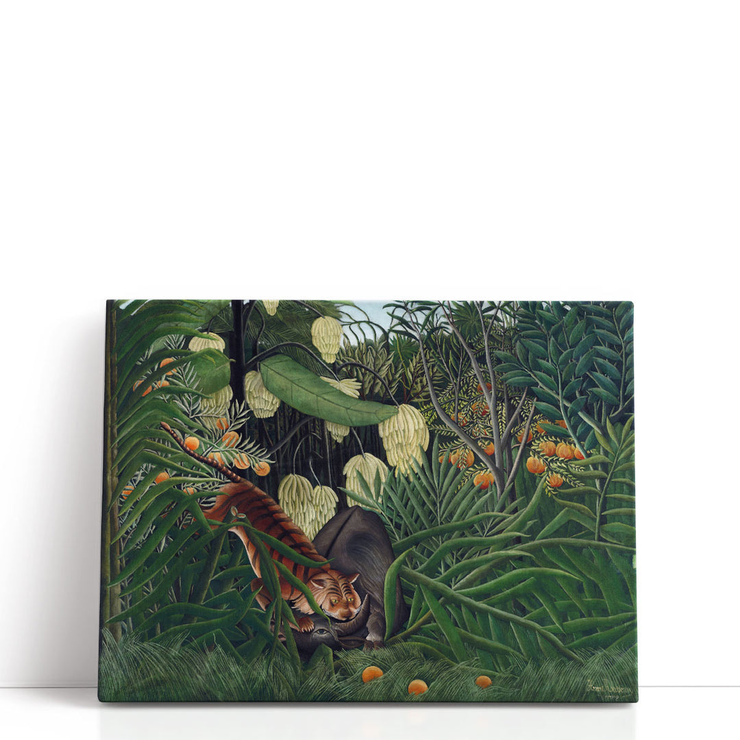 Fight between a Tiger and a Buffalo, 1908 - Canvas Print Wall Art