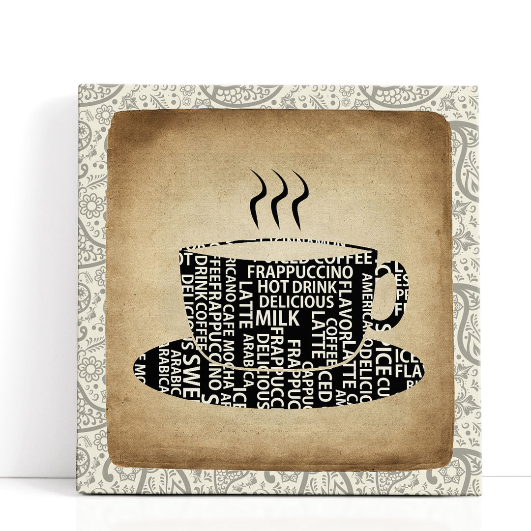 Coffee Paisley 2 - Canvas Print Wall Art