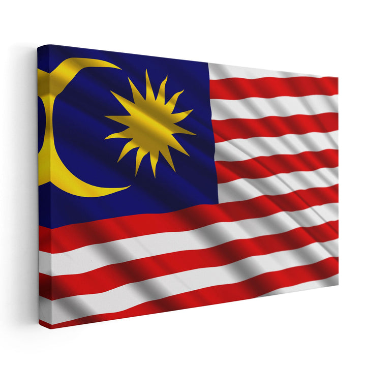 Malaysia Flag Waving - Canvas Print Wall Art
